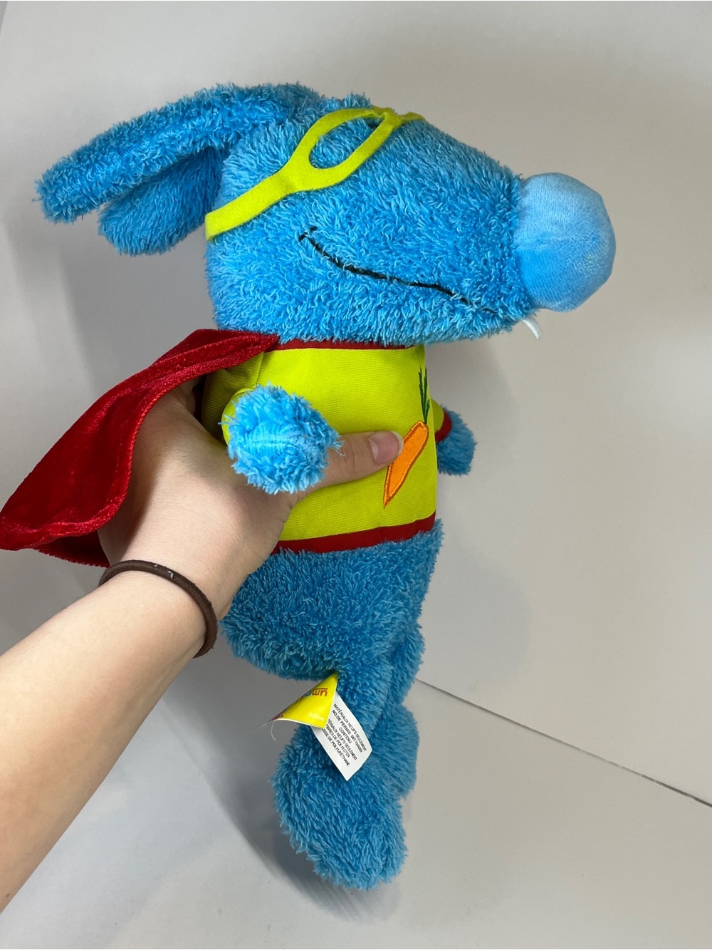 Disney Store Blue Bunny Town Plush Cape Mask Superhero Carrot 12" Rare HTF Toy - Picture 10 of 14